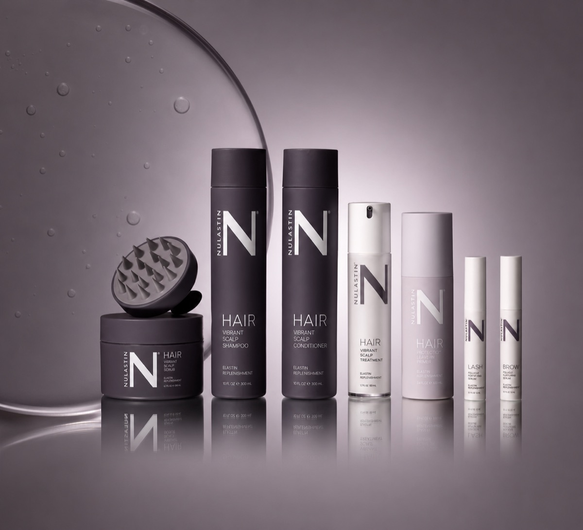NULASTIN hair, lash and brow product lineup